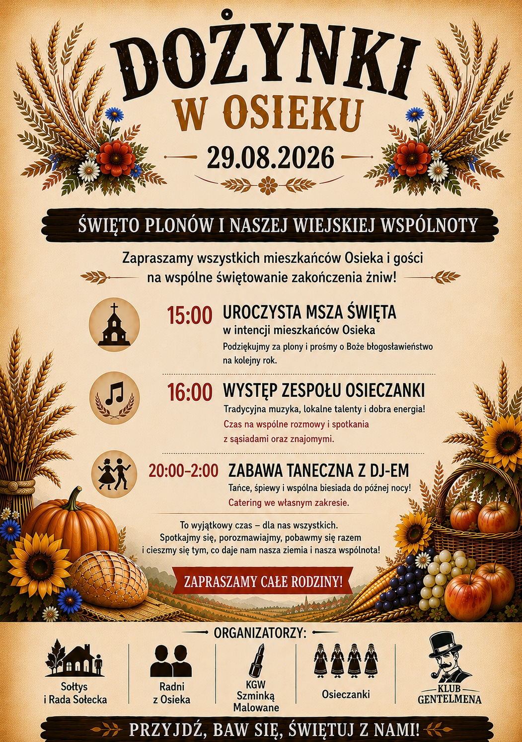 Zapraszamy na Dożynki 2026